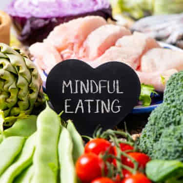 a mindful eating sign