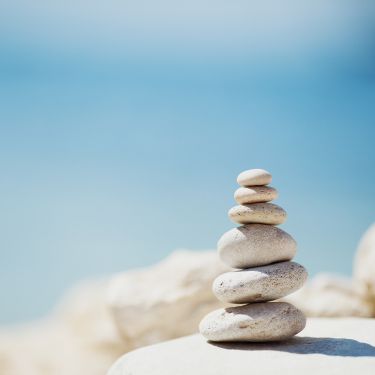 a pile of meditation stones