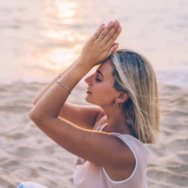 a woman prays