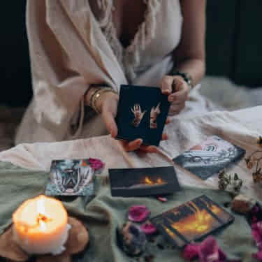 tarot cards being used in a psychic reading